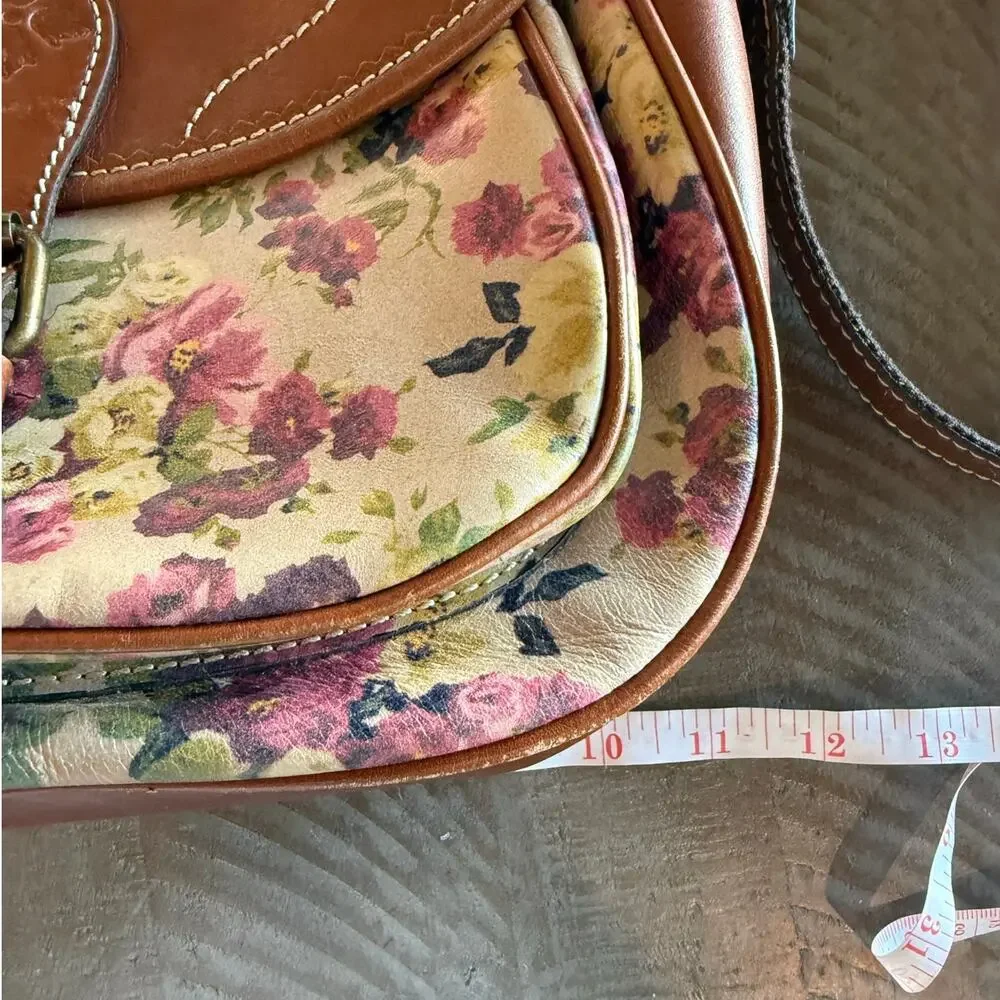 Patricia Nash Vichy Patina Prairie Rose leather Antique Rose Crossbody - Picture 11 of 12